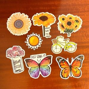 2/$10 VSCO Sticker Set Sunflower Butterfly Flower